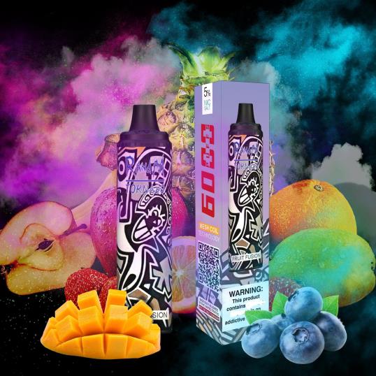 RandM Online Shop - RandM Tornado 6000 ilmavirran säätö vape pod laite 1kpl 020X2297 banaani vaniljajäätelöä