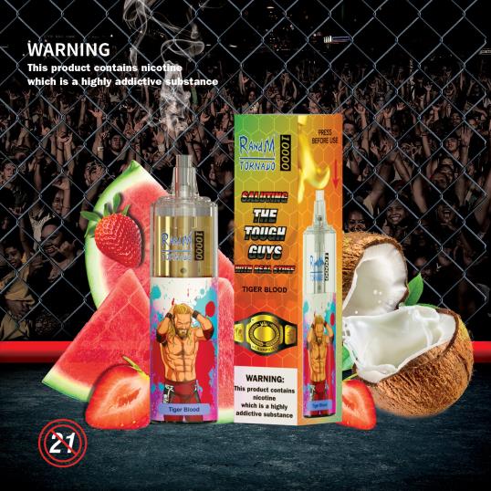 RandM Online Shop - RandM Tornado 10000 ilmavirran säätövape laite 1kpl 020X2117 mango passionhedelmä