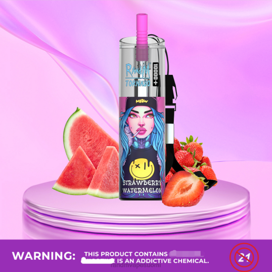 RandM Vape Flavors - RandM Tornado 10000 plus ilmavirran säätövape laite 1kpl 020X280 punainen omena sitruuna