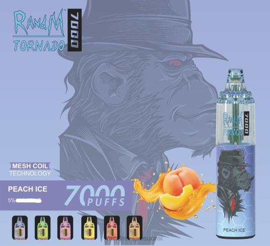 RandM Online Shop - RandM Tornado 7000 ilmavirtaa säätelevä vape-laite 1kpl 020X2171 persikkajäätä