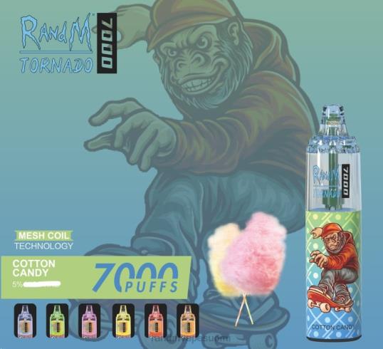 RandM Online Shop - RandM Tornado 7000 ilmavirtaa säätelevä vape-laite 1kpl 020X2171 persikkajäätä