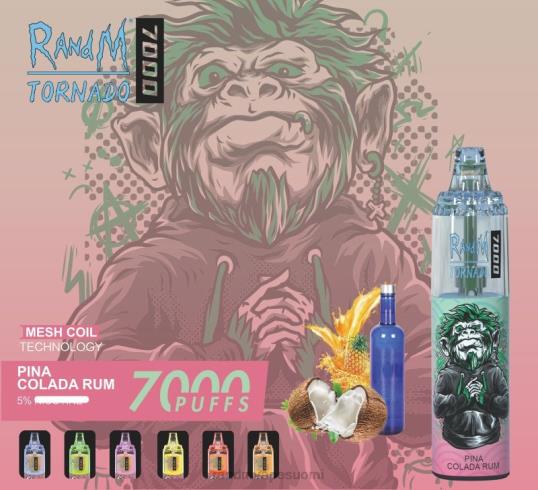 RandM Online Shop - RandM Tornado 7000 ilmavirtaa säätelevä vape-laite 1kpl 020X2171 persikkajäätä