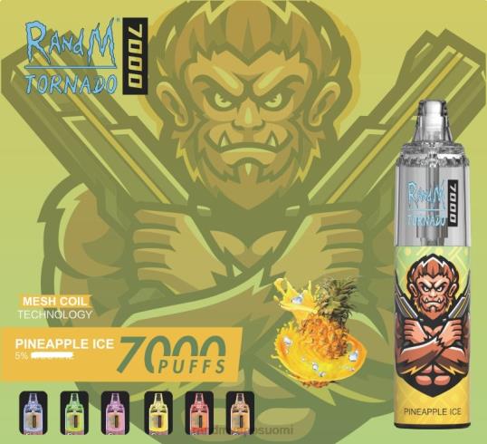 RandM Online Shop - RandM Tornado 7000 ilmavirtaa säätelevä vape-laite 1kpl 020X2180 ananas jäätä