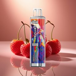 UWIN Crystal 10000 Pöhötys Disposable Vape Mansikka Vadelma Kirsikka – 18ml, RGB-valot